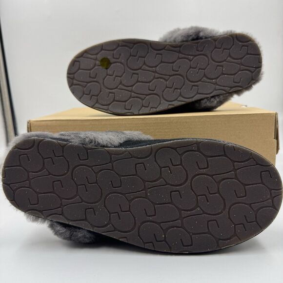 Ugg Australia Women’s Scuffette II Slippers – Suede Black/Grey – Size 8 New - Picture 10 of 16